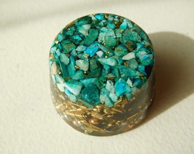 Turquoise Orgone Generator Energy Accumulator 7.83Hz/432Hz/528Hz/Advance Harmonics Many Beautiful Ingredients! smtbscOG(Turquoise)