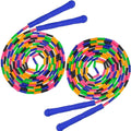 Coolrunner 16 FT Long Jump Rope(2 PACK), Double Dutch Jump Ropes, Soft Beaded Skipping for Kids Adults, Plastic Segmented Long Enough for 4-5 Jumpers
