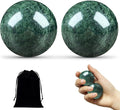 Hand Therapy Balls for Stress Relief,Baoding Balls for Women & Men,Marble Chinese Massage Ball Set for Hand Exercise,Arthritis,Brain Stress Relief,2 Pack with Storage Bag (1.57inch Dark Green)