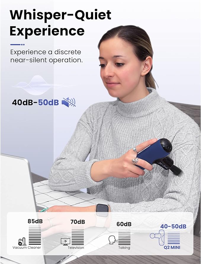 BOB AND BRAD Q2 Mini Massage Gun, Pocket-Sized Deep Tissue Massager, FSA Portable Percussion Muscle Massager Gun, Ultra Small & Quiet Travel Massage Gun for Pain Relief, HSA Eligible