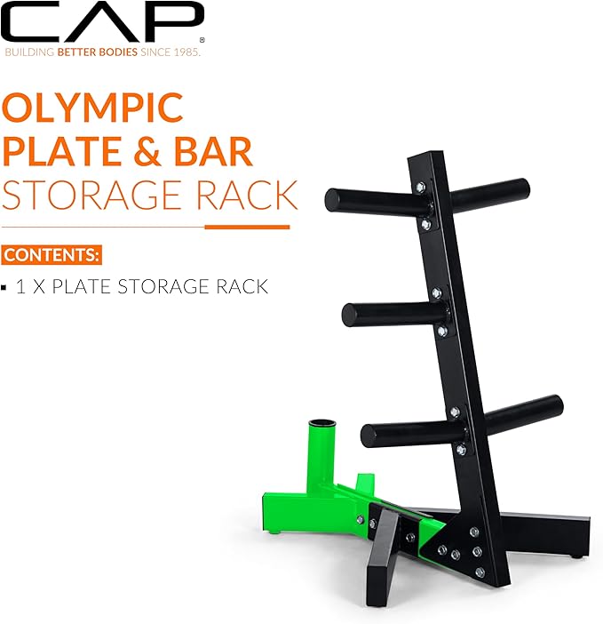 Cap Barbell Olympic Plate Tree Storage Rack, Multiple Colors