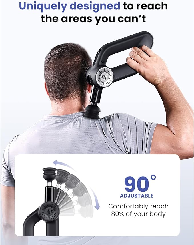 BOB AND BRAD D6 Pro Plus Massage Gun with Heat, Deep Tissue Percussion with 16mm Amplitude, Professional Muscle Massager Gun for Athletes, Quiet Electric Handheld Massager