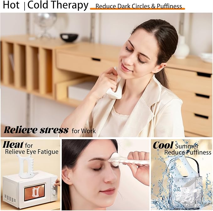 Ceramic 6‑in‑1 Gua Sha Tool for Face & Body, Jawline Sculpting, Double Chin Reduction, Lymphatic Drainage, Trigger Point Manual Massage Tool, Self-Care Gift Box for Women, White