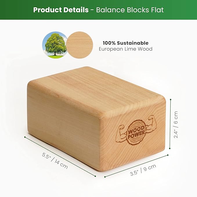 WOODPOWER BalanceBlocks - Handstand Blocks & Yoga Block in One - Bodyweight Training, Gymnastics, Acrobatics, Yoga, Yoga prop and accessory, Lightweight, Good for Travel, Premium European Quality (Pack of 2)