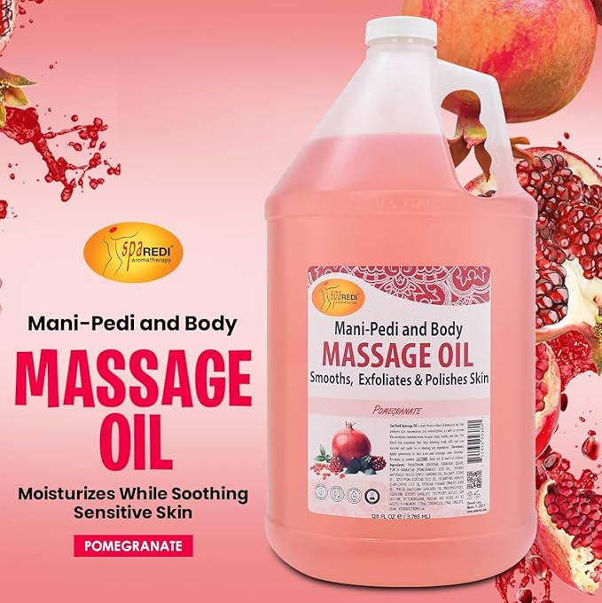 SPA REDI Professional Massage Oil - Multi-Sensory Massage Medium with Performance Glide, Premium Feel for Uninterrupted, Long-Lasting Glide and a Luxurious, Skin-Nourishing Experience - 1 Gallon