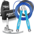 PrimaFIT Jump Rope Pro Speed Skipping Rope Adjustable Adult Jumping Rope Weighted Aluminium Handles for Double Dutch Boxing Workout Crossfit Exercise Fitness Spare Cable Weights Protectors Carry Bag