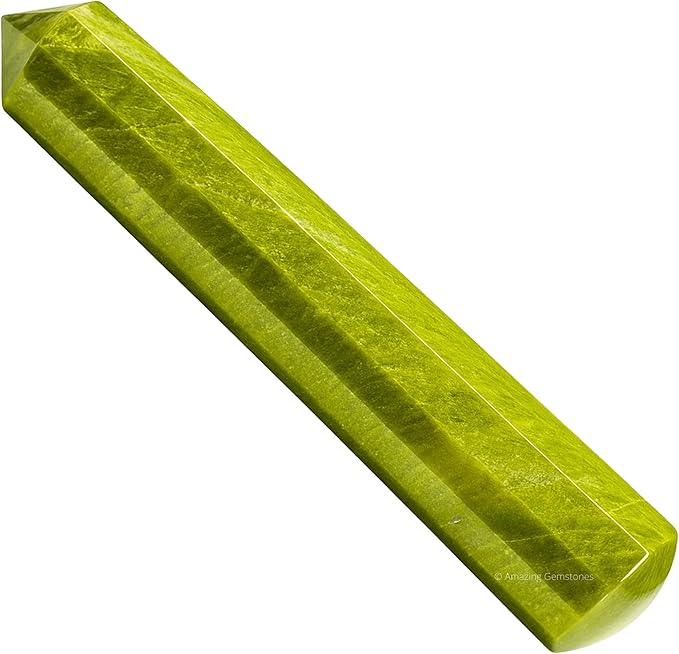 Amazing Gemstone Vesuvianite Crystal Wand Massage Stick - Pelvic Wand Gua Sha for Adults - Crystals and Healing Stones Massage Wands for Adults Gifts (Pointed)
