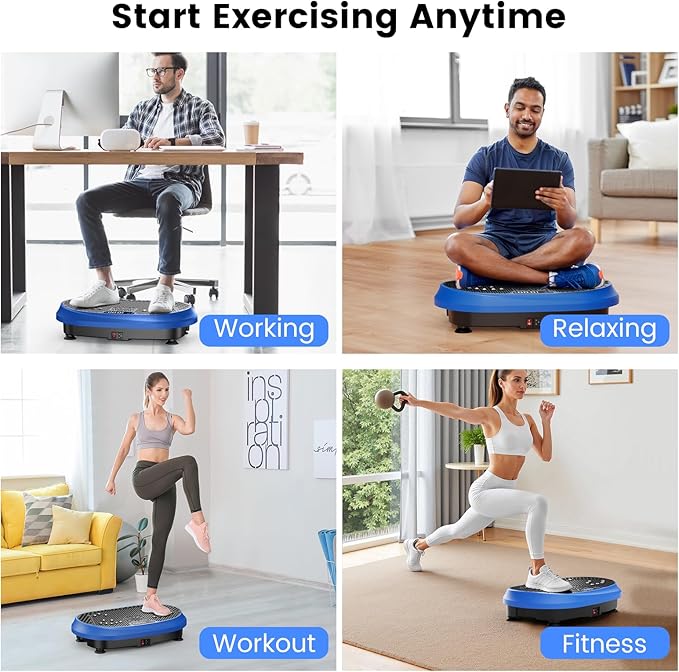 Vibration Plate Exercise Machine, Vibrating Fitness Platform for Lymphatic Drainage, Full Body Shaker Workout Equipment, Bluetooth Power Shaping Vibrate Plate, Board Sport for Home Exercise Gym