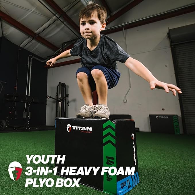 Titan Fitness Heavy Foam Plyometric Box - Pro-Duty HIIT Exercise Foam Plyo Step-Up, Box Squat, Home Garage Gym Training, Youth & Regular Sizes