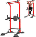 SogesPower Pull Up Bar Station Power Tower,12-Level Adjustable Multi-Function Pull Up Dip Station for Home Gym, Pull Up Bar Stand Dip Bar Strength Training Fitness Equipment