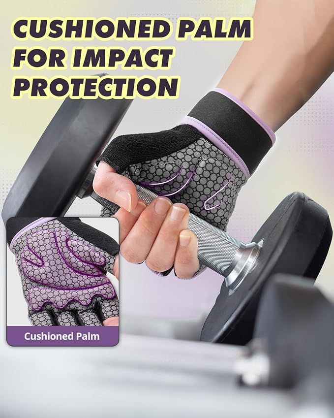Trideer Weight Lifting Gloves for Women Men with Wrist Support, Workout Gloves Women Full Palm Protection for Gym Training, Fitness, Weightlifting & Pull Ups