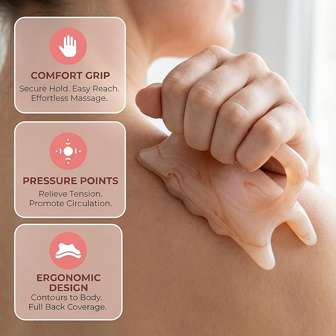 Handheld Pressure Point Massage Tool, Double Push Resin Full Body Manual Massagers for Shoulder, Neck, Back, Limbs, and Scalp Massage Tool Scraping Traditional Therapy