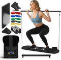 Pilates Board, 9 in 1 Multi-Purpose Foldable Pilates Reformer Set, Portable Pilates Reformer Board with Yoga Socks & Resistance Bands, Best for Women Fitness & Exercise at Home Pilates Workout Board