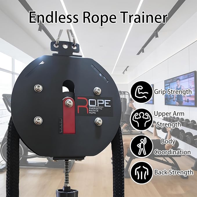 Resistance Trainer Machine for Full Body Workout, Featuring a Suspension Endless Rope Pulley Device, Home Gym Equipment for Arms, Back, and Grip