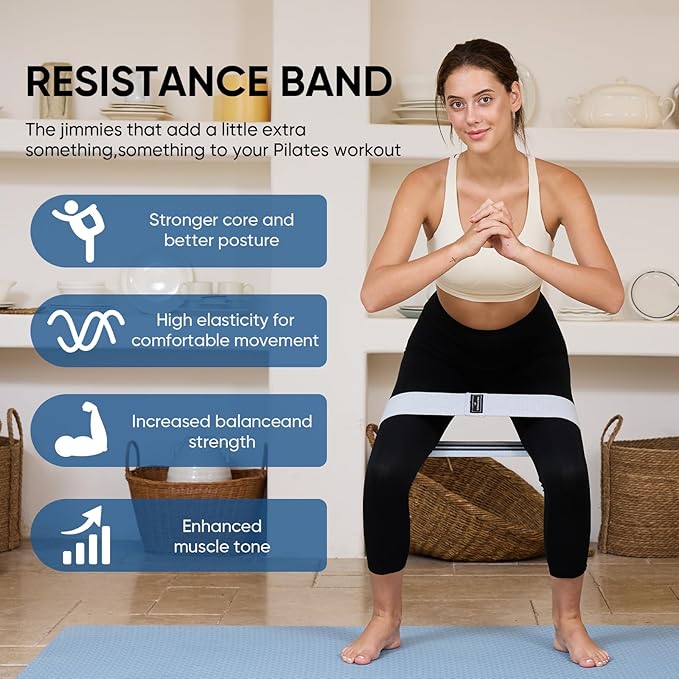 Better Me Pilates Kit with Pilates Ring Air Balance Pad Resistance Bands,Canvas Bag Storage with Guides, Balance Ball Fitness Circle Elastic Bands for Home Gym