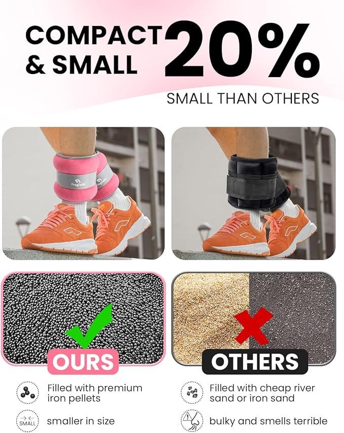 Ankle Weights, 1/2/3/4/6/8/10 LBS 1 Pair Wrist Leg Arm Weights for Women, Kids and Men, Comfortable and Soft, Perfect for Dancing, Running, Walking, Fitness, Workout, Physical Therapy