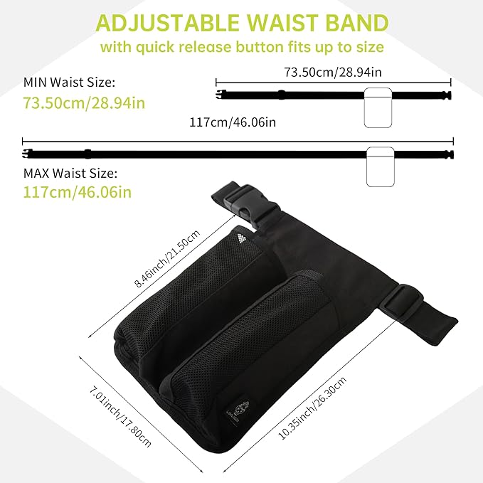 Massage Lotion Waist Holster Adjustable Hands Free for Therapists Fits Most Lotion Oil Bottles, Bag Only, No Bottle Included(Black)