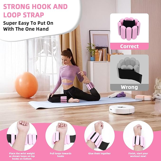 Ankle Weights for Women and Men, Adjustable Wrist Weighted Training Bracelet for Home Gym Workout, Strength Training Walkin Running, Foot weights for exercise,2pc on Set