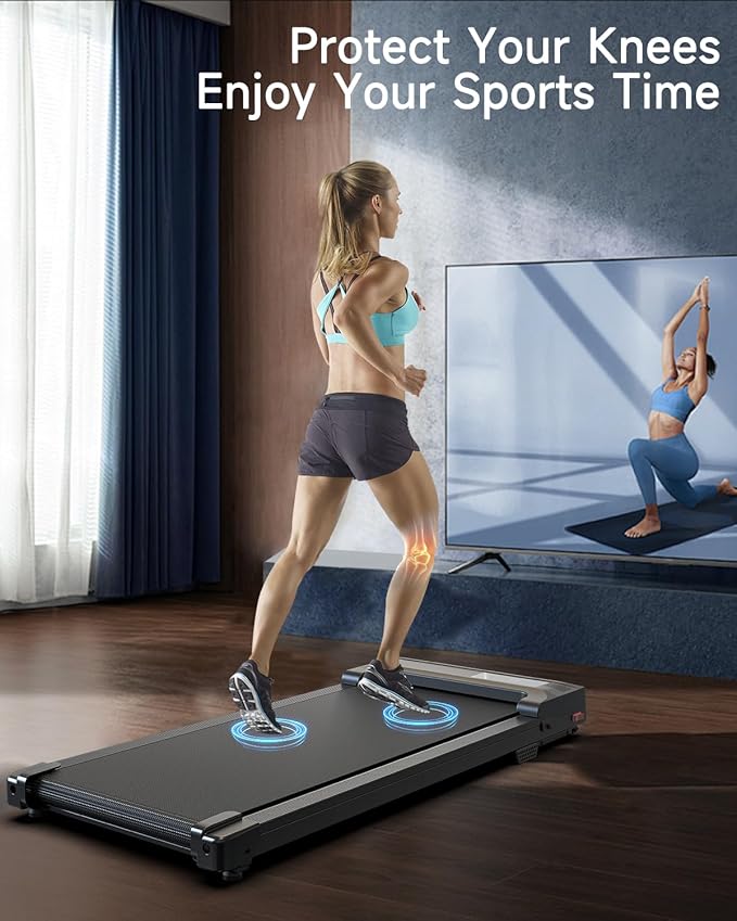 Walking Pad Treadmill for Home - Under Desk Treadmills Mini Portable Walking Running Machine Slim Compact Motorized Electric Treadmill with Adjustable Speed Remote