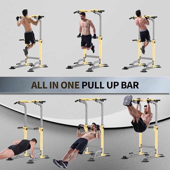 Pull Up Dip Station For Home Gym Strength Training Fitness Workout Station Chin-Ups Push-Ups Pull-Ups Dip-Ups 330LBS T055CDC