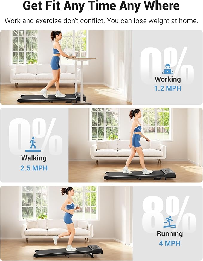 THERUN 10% Walking Pad with Auto Incline, Walking Pad for Home and Office, 2.5 HP Brushless Core Portable Under Desk App Walking Pad with Remote Control and LED Display
