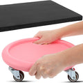 Ab Roller Wheel with Mat and Four-wheel Silent Glide Pink Abdominal Exerciser Core Workout Equipment for Home Gym Fitness Training