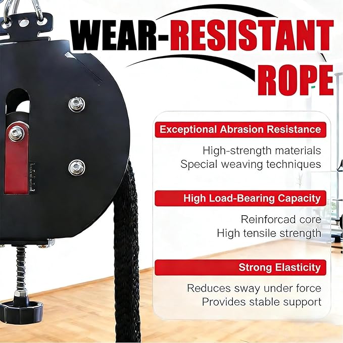 Endless Rope Trainer | Adjustable Resistance Trainer Machine For Home Gym | Suspension Endless Rope Pulley| 330lb Load Capacity, 30kg Max Resistance For Full Body Workout,Strength Training