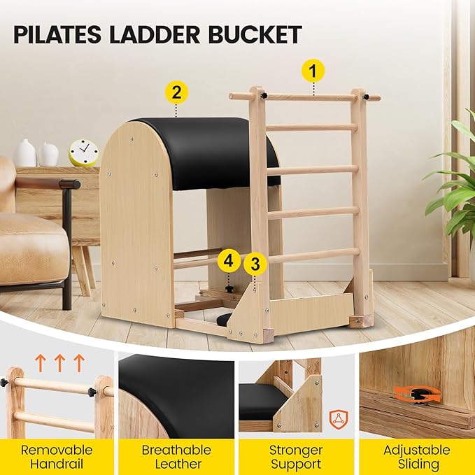 Ladder Barrel Pilates Equipment Pilates Barrel Ladder Barrel Exercise Equipment for Home Workout Yoga Fitness Gym Strength and Flexibility Use