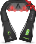 Snailax Cordless Massager - Shiatsu Neck and Shoulder Massager with Heat, FSA Eligible, Portable, Lumbar, Back Electric Massage Pillow, Christmas Gift