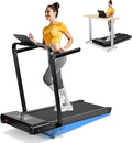 DeerRun Walking Pad Treadmill with Incline and Handle Bar, 4-in-1 Foldable Under Desk Treadmills for Home Small or Office, 300 lbs Capacity 3.0 HP Folding Portable Walking Pad with APP