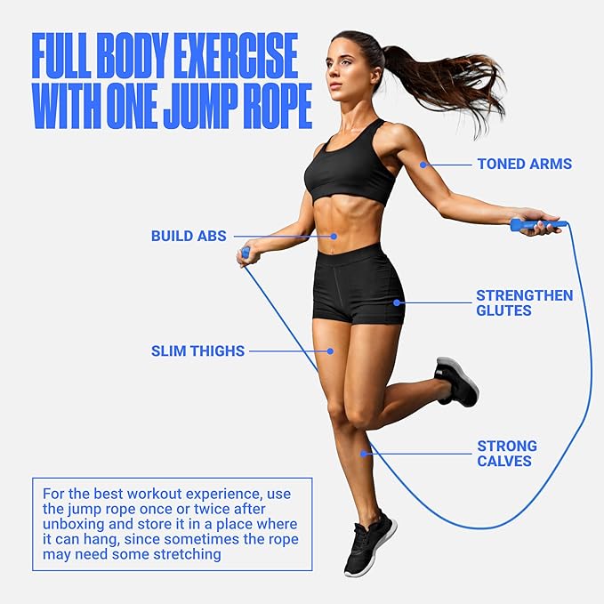 SPORTBIT Adjustable Jump Rope for Fitness and Exercise – Skipping Rope for Cardio, Boxing, and Weight Loss – Speed Rope perfect for Men & Women