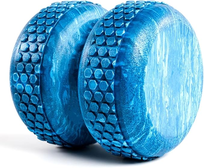 Power Systems Myo-Roller, Textured Roller Massage Therapy Aid for Recovery, Myofascial Release and Spinal Alignment, 6 x 6 Inches, Blue Marble (80675)