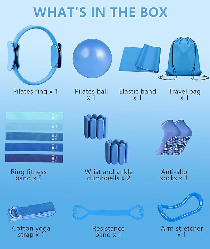Pilates Ring Set with Adjustable Resistance