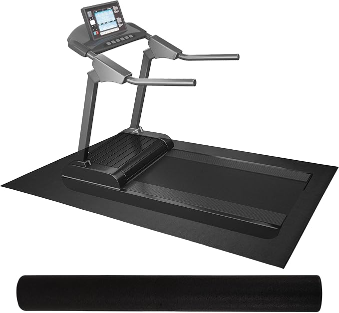 BalanceFrom 7x5 Feet High-Density Gym Equipment Floor Mat, 1/4-Inch Thick PVC – Non-Slip Flooring for Treadmill, Stationary Bike, Elliptical Trainer, Weight Bench, and Heavy Exercise Machines