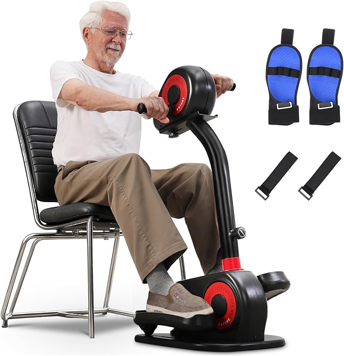 2026 New Upgrade Elliptical Exercise Machine,Low-Impact Motorized Pedal Exerciser | Home Recovery Bike for Arm & Leg Ability and Relax,Upper Lower Limb Trainer for Seniors | With Pedal Straps & Gloves