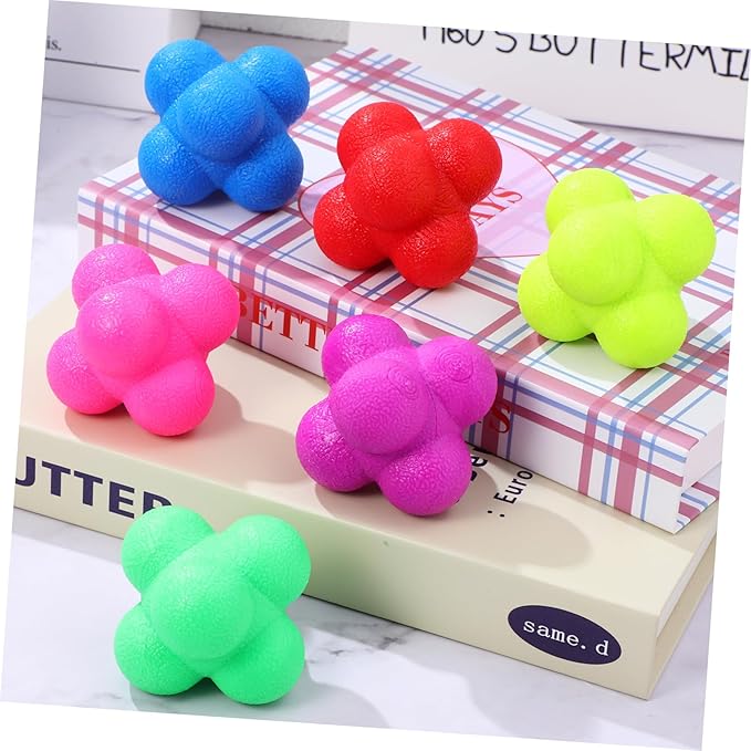 YARNOW 6pcs Hexagonal Reaction Training Balls Exercise Balls for Sports Agility Reaction Fitness Elasticity