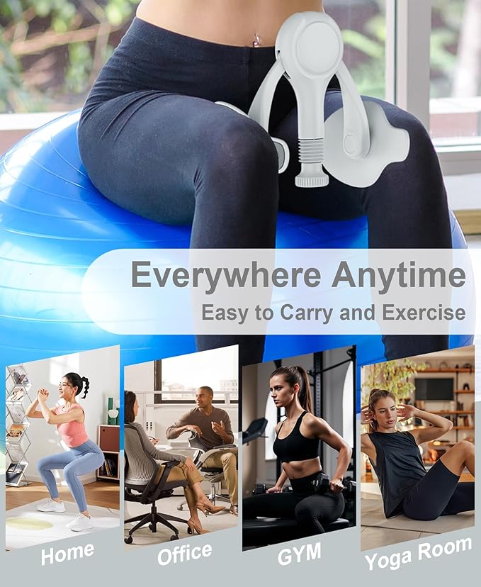 Pelvic Floor Exercise Devices Kegel Exerciser Muscle Trainer 15-70lbs Adjustable for Women/Men, Inner Thigh Exerciser Hip Abductor Machine with Resistance Band, Leg Workout