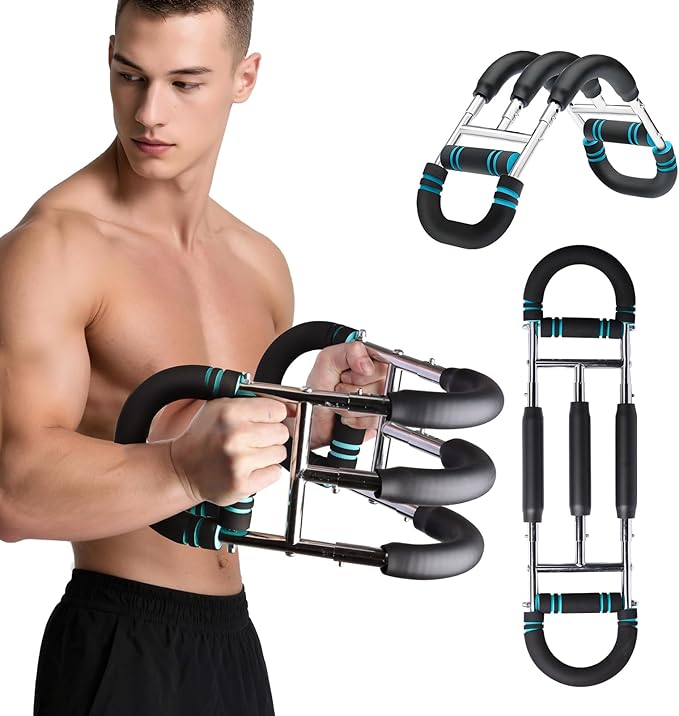 Twister Arm Trainer, 40-100Lb Adjustable Chest Workout Equipment, Portable Detachable Chest Workout Device Equipment, Arm Trainer for Chest Clip Muscle & Arm Strength, Red and Blue