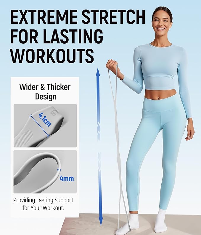 Upgraded Figure 8 Resistance Bands, Durable & Odorless Silicone Bands, Powder-Free High Elasticity for Arm, Back, Shoulder, Yoga, Pilates, and Physical Therapy – Perfect Valentine Gifts for Women