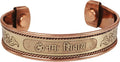 Copper Bracelet Tibetan Style. Hand Forged with Solid and High Gauge Copper for Women Men. Hindu Spiritual Message