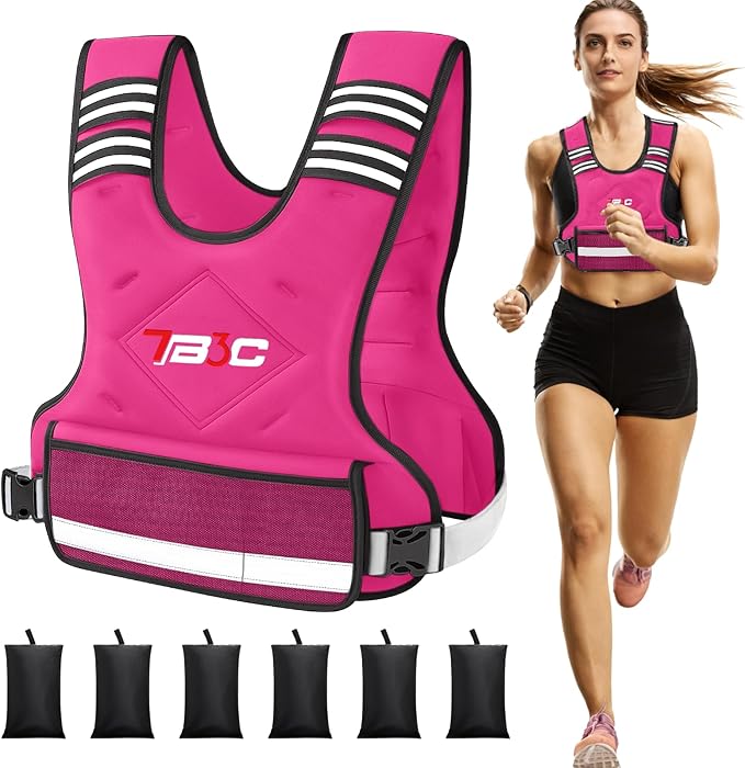Adjustable Weighted Vest for Women - 04-10lb/11-20lb/20-32lb Vest with 6 Ironsand Weights for Strength Training,Body Weight Vest Exercise Set for Running, Walking and Home Workouts