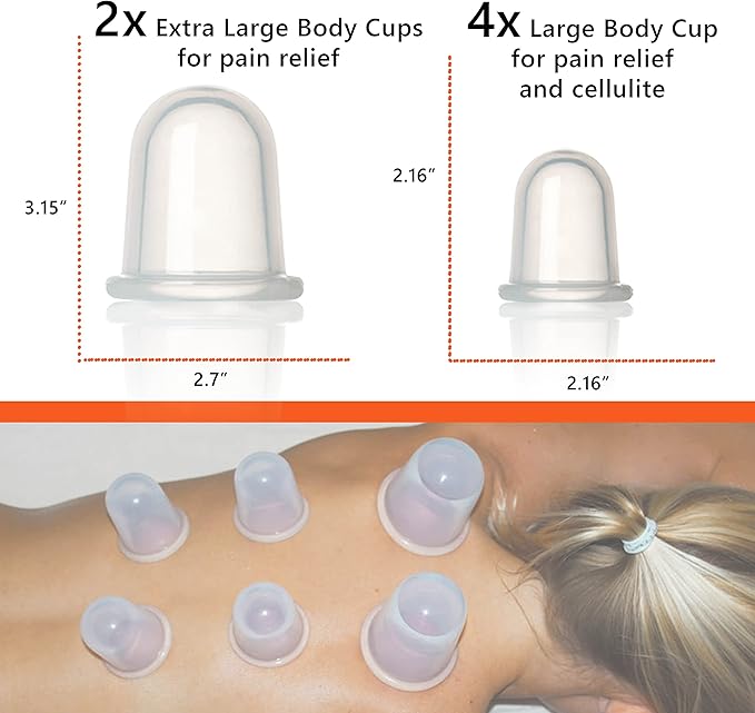 Silicone Cupping Therapy Set - Massage Therapy Cups for Arthritis, Pain Relief, Anti Aging, and Anti-Cellulite - Cupping Kit for Relaxation and Muscle Recovery