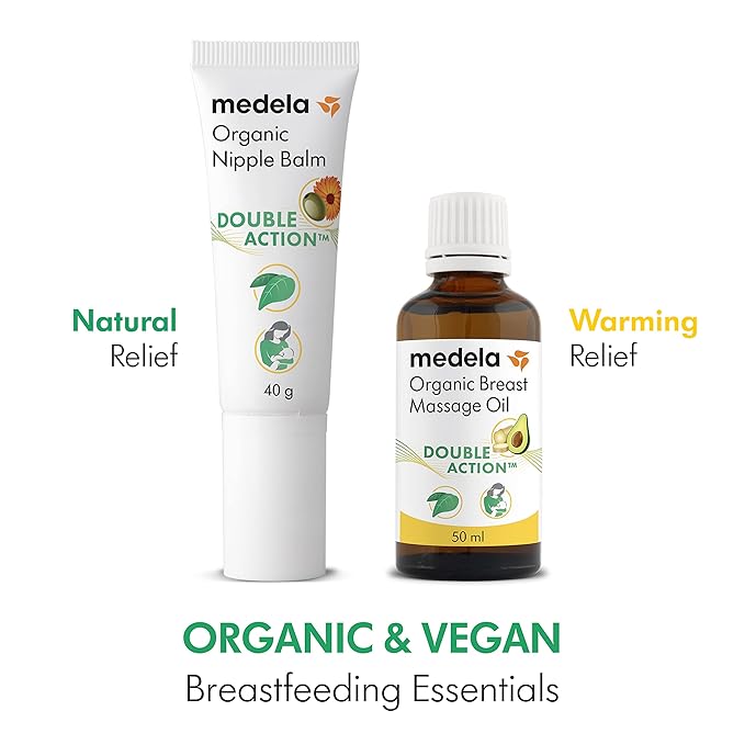 Medela Organic Breast Massage Oil for Breastfeeding Mothers | Relieve Breast Tenderness and Fullness | All-Natural Formula with Nourishing Ingredients I Made in Canada, 1.69 fl. oz.
