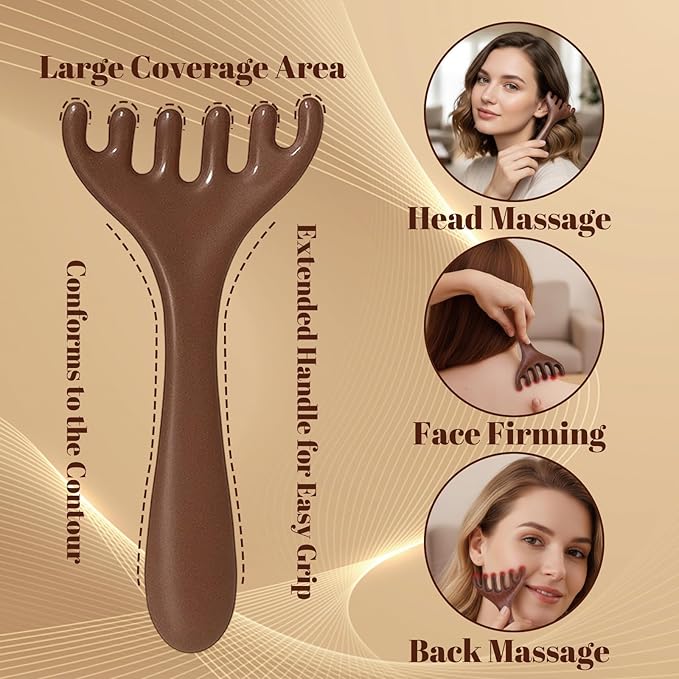CZFSWT 2PCS Wooden Scalp Massager Set, Scalp Massager Hair Growth, Scalp Massage Tool Suitable for Relaxation, Stress Relief, Travel and Daily Use