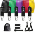 Ab Roller Home Gym Equipment – 4 Wheels Ab Wheel Muscle Roller with LCD Screen, 5Pcs Resistance Bands, Ankle Straps, Door Anchor, Handles, Travel Bag – Comfortable Elbow Support with Non-Slip Handles