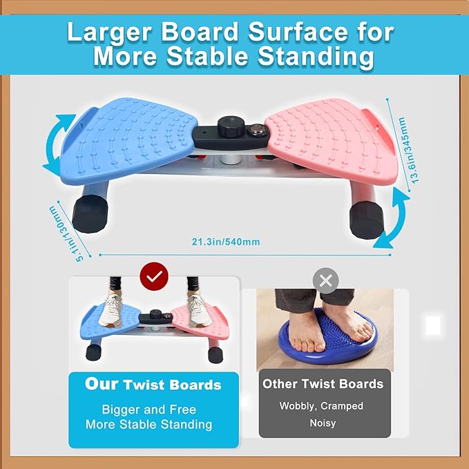 Waist Twisting Machine, Ab Twister Board for Exercise with 300lbs, Waist Twister for Women & Men Belly Fat, Home Noiseless Abs Waist Training Exercise Equipment