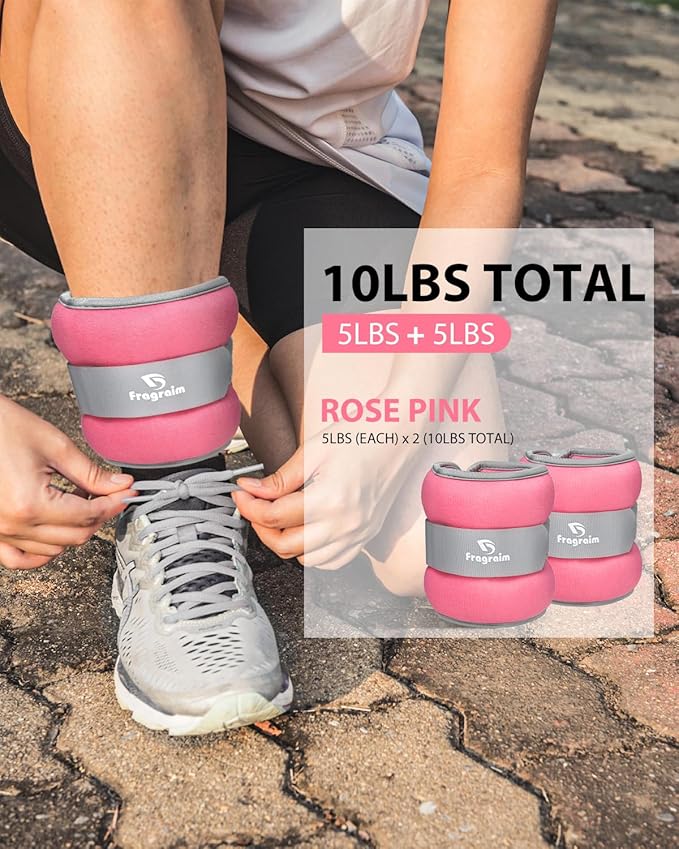 Ankle Weights, 1/2/3/4/6/8/10 LBS 1 Pair Wrist Leg Arm Weights for Women, Kids and Men, Comfortable and Soft, Perfect for Dancing, Running, Walking, Fitness, Workout, Physical Therapy