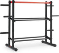 Sunny Health & Fitness Multi-Weight Storage Rack Stand for Dumbbells, Kettlebells, Olympic Weight Plates, Barbell, Medicine Ball
