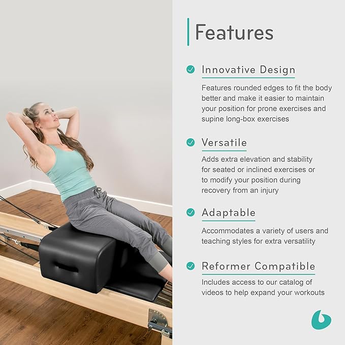 Balanced Body Contour Sitting Box for Pilates Reformer, Pilates Equipment for Home Workouts & Professional Studio Use, Fits All Wood Reformers and Allegro or Allegro 2 Reformers