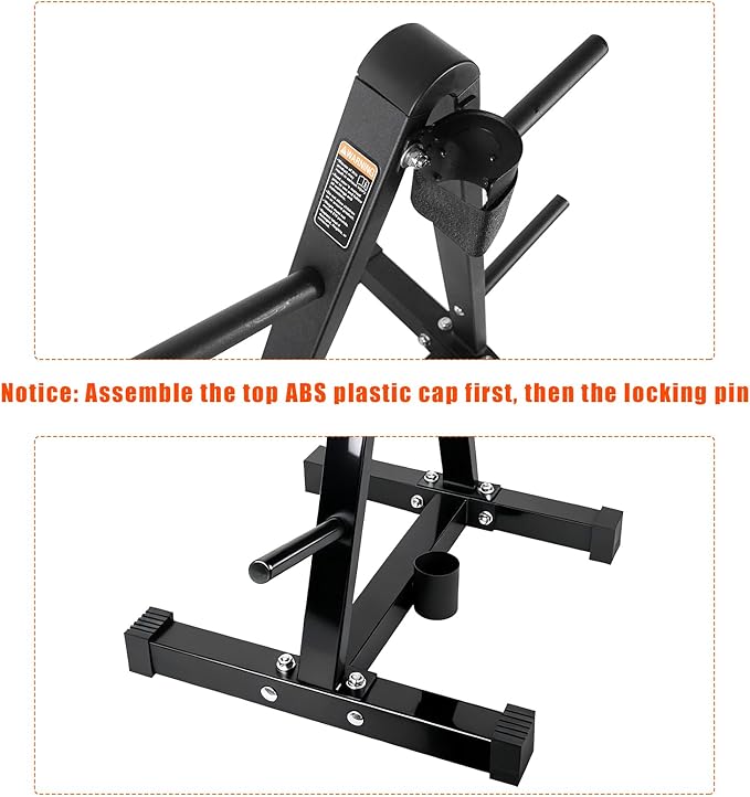 Luwint Weight Plate Tree Rack with Barbell Storage for Home Gym